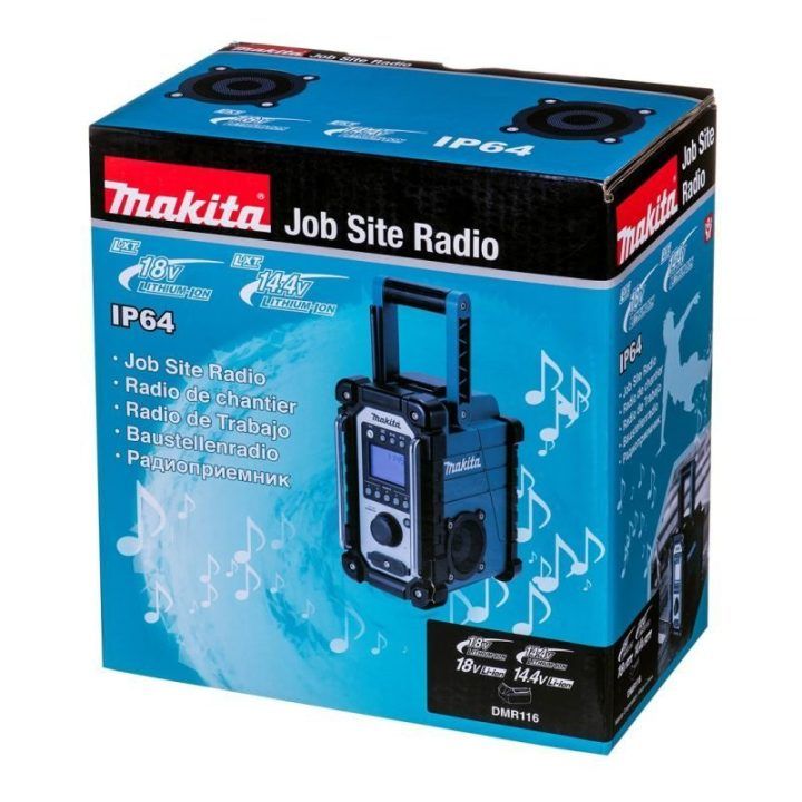 Radijas FM/AM Makita, juodos ir turkio spalvos