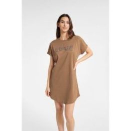 Moteriški medvilniniai naktiniai marškiniai Henderson Ladies, karameliniai