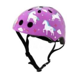 Dviračio šalmas mergaitėms su vienaragiu Hornit, 48–53 cm, rožinis ir baltas