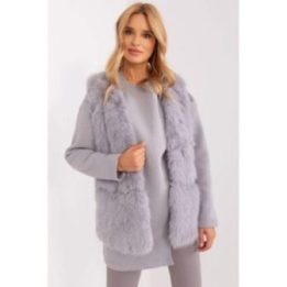 Moteriška kailinė liemenė Wool Fashion Italia, pilka
