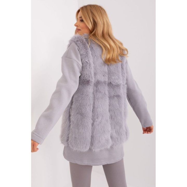 Moteriška kailinė liemenė Wool Fashion Italia, pilka