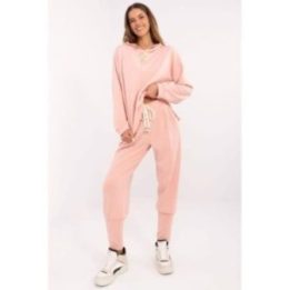 Moteriškos sportinės kelnės su aukštu liemeniu Italy Moda, rožinės