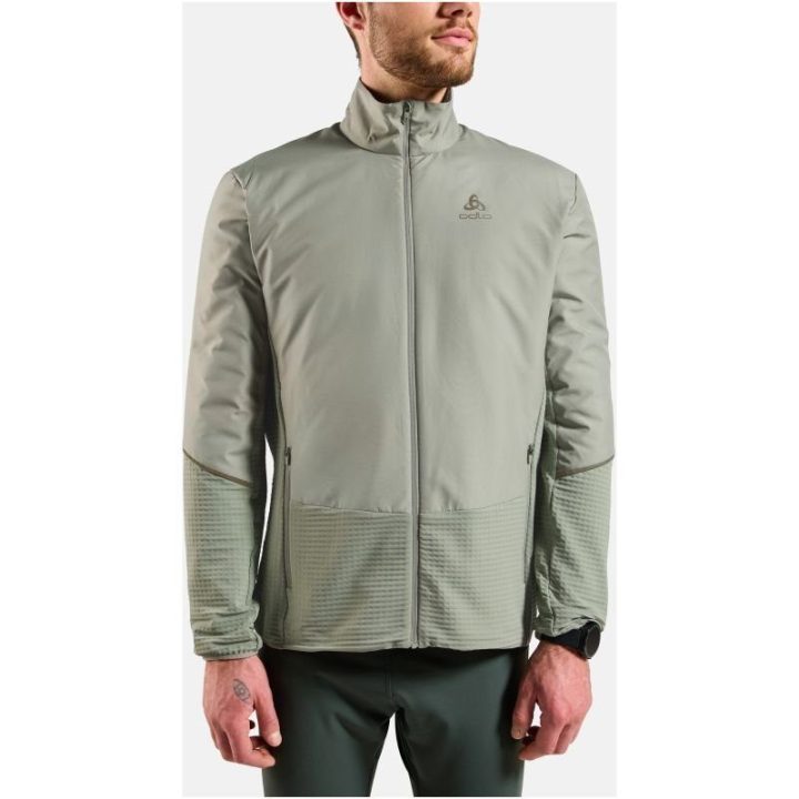 Bėgimo striukė su flisu Odlo Essential Insulator Hybrid, pilka