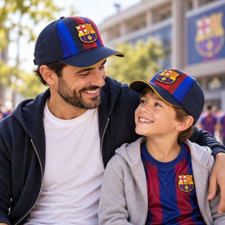 Vaikiška kepurė su FC Barcelona herbu, įvairiaspalvė